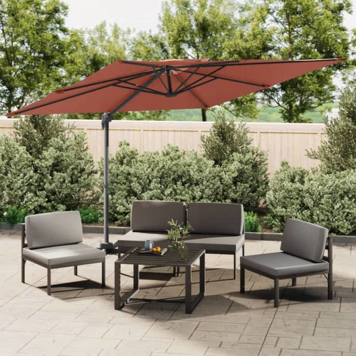 Double Top Cantilever Umbrella Terracotta 400x300 Cm Tokkpn