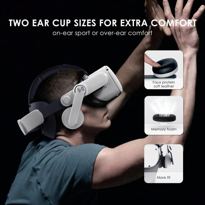 Double Earmuff Headphones For Oculus Quest 2