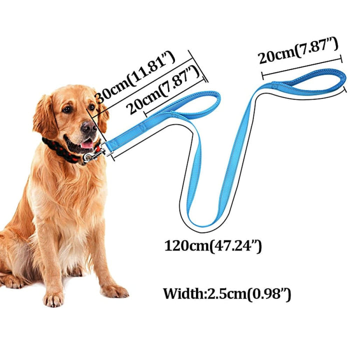 Double Handle Design Nylon Reflective Dog Leash