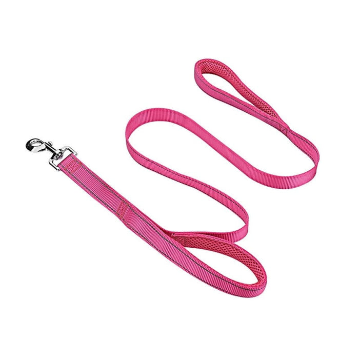 Double Handle Design Nylon Reflective Dog Leash