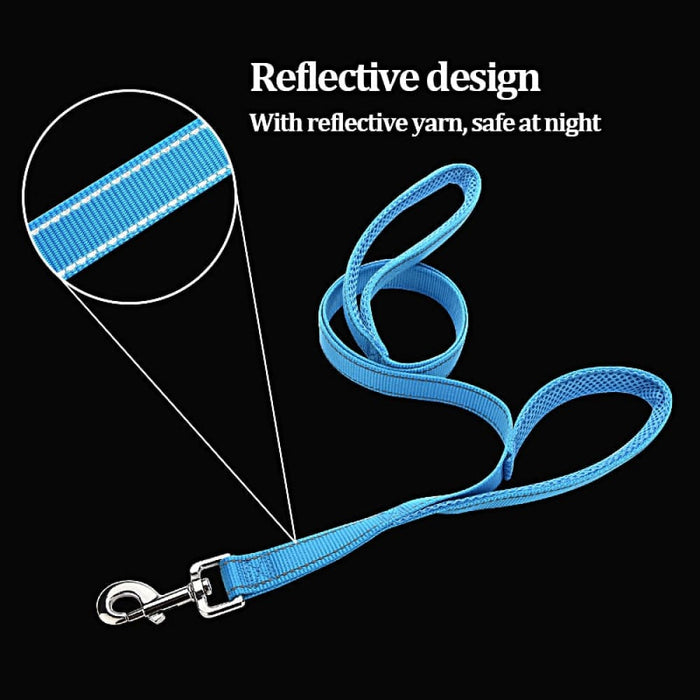 Double Handle Design Nylon Reflective Dog Leash