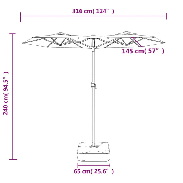 Double-head Parasol Anthracite 316x240 Cm Tlxklt