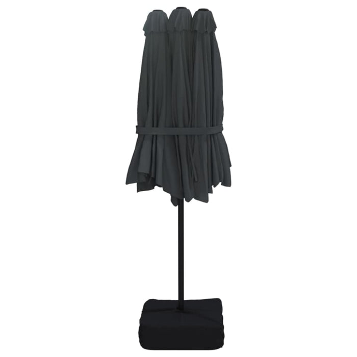 Double-head Parasol Black 449x245 Cm Tlxkpo