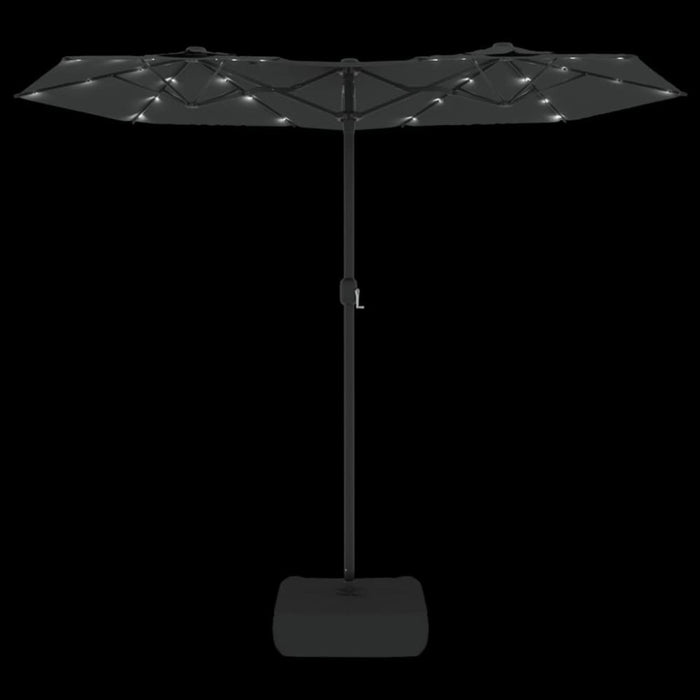 Double-head Parasol With Leds Anthracite 316x240 Cm Tlxkio