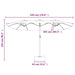 Double-head Parasol With Leds Anthracite 449x245 Cm Tlxkpp