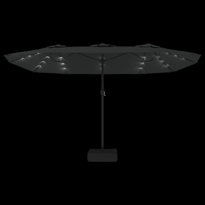 Double-head Parasol With Leds Anthracite 449x245 Cm Tlxkpp