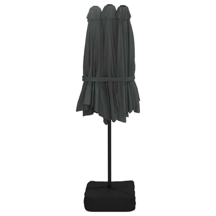 Double-head Parasol With Leds Anthracite 449x245 Cm Tlxkpp