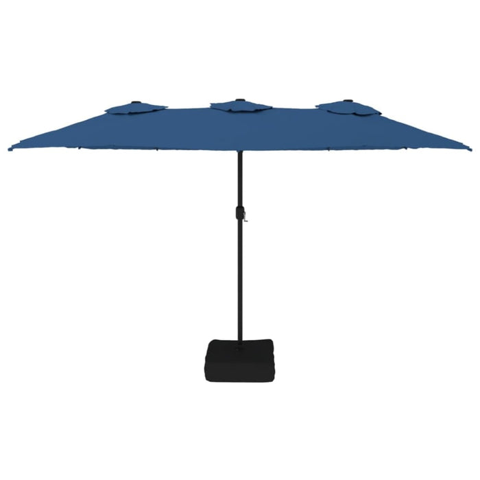 Double-head Parasol With Leds Azure Blue 449x245 Cm Tlxklb