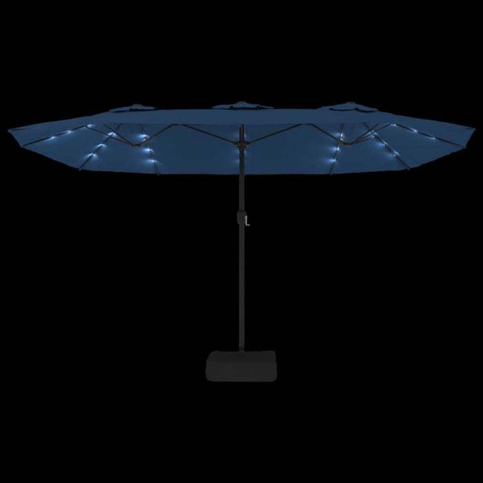 Double-head Parasol With Leds Azure Blue 449x245 Cm Tlxklb