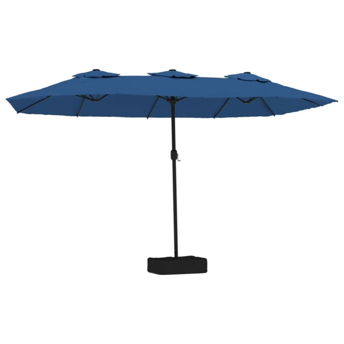 Double-head Parasol With Leds Azure Blue 449x245 Cm Tlxklb