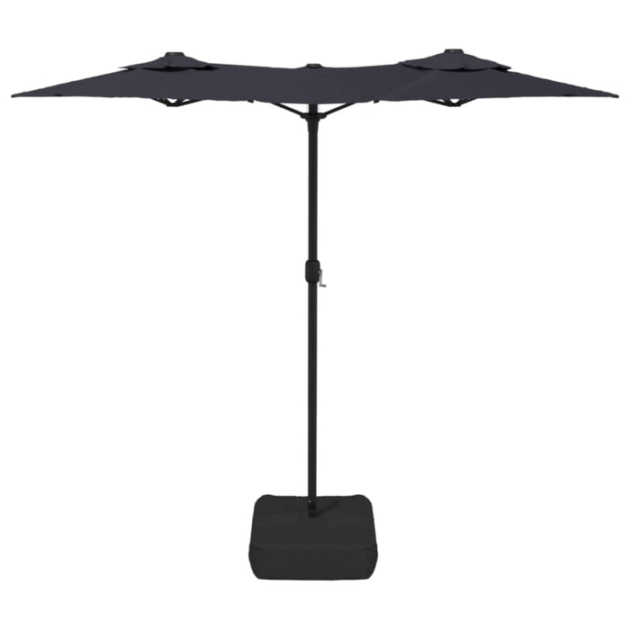 Double-head Parasol With Leds Black 316x240 Cm Tlxkip