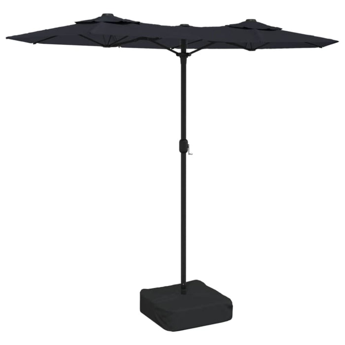 Double-head Parasol With Leds Black 316x240 Cm Tlxkip