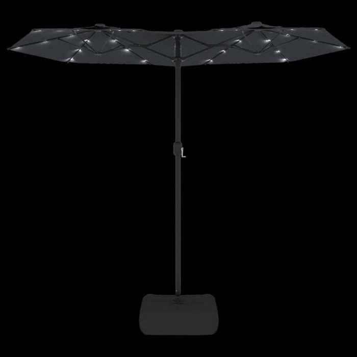 Double-head Parasol With Leds Black 316x240 Cm Tlxkip