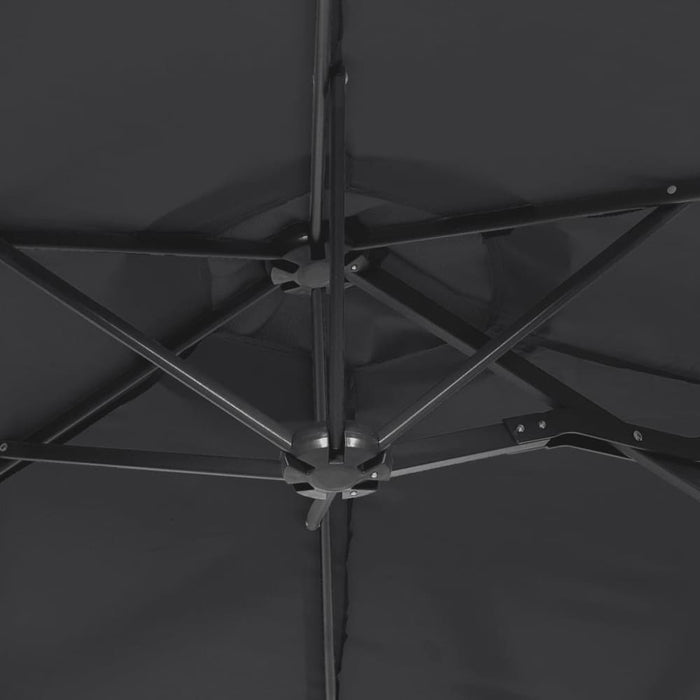 Double-head Parasol With Leds Black 316x240 Cm Tlxkip