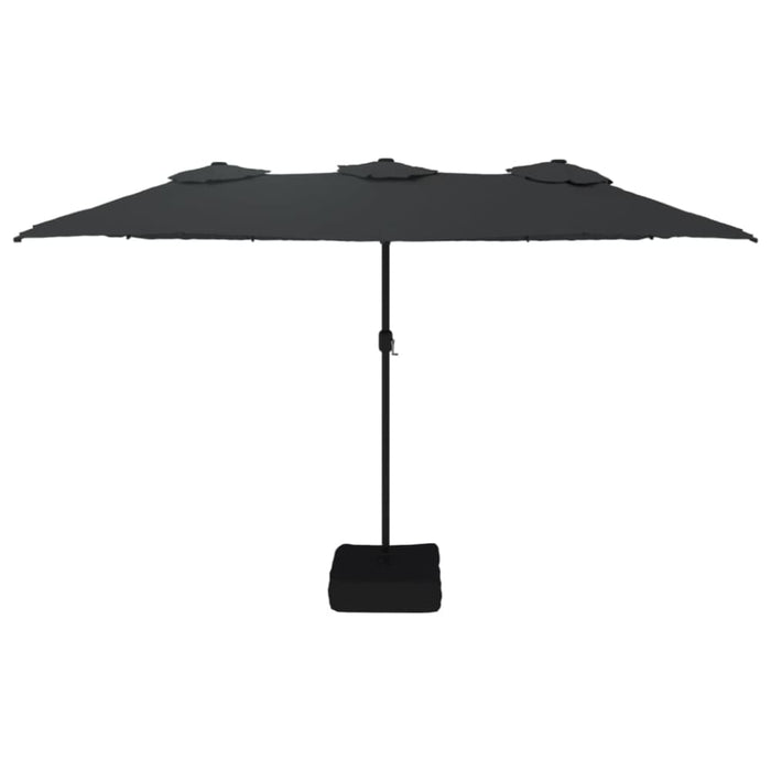 Double-head Parasol With Leds Black 449x245 Cm Tlxkpk