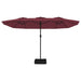 Double-head Parasol With Leds Bordeaux Red 449x245 Cm Tlxkpi