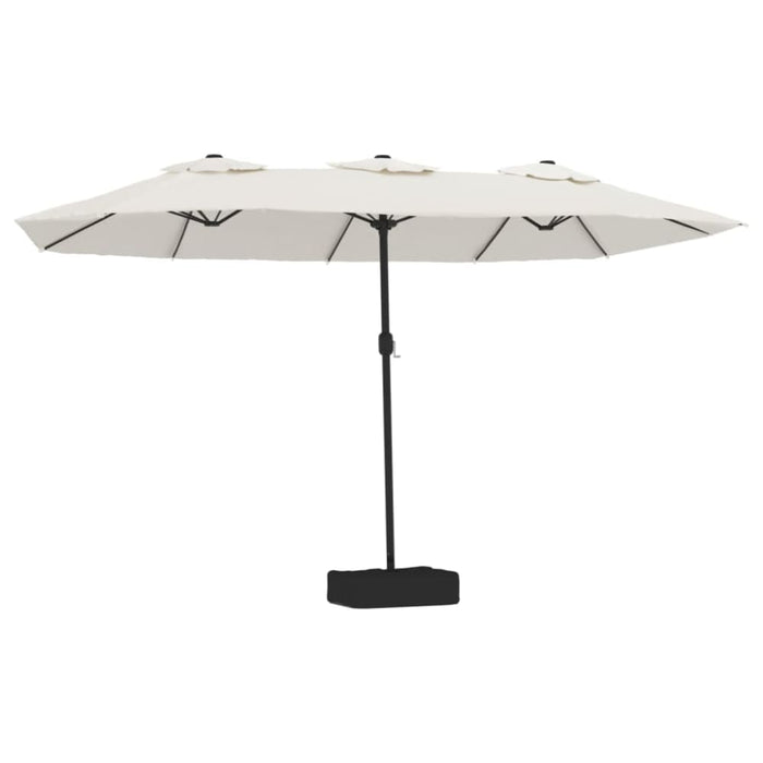 Double-head Parasol With Leds Sand White 449x245 Cm Tlxkpt