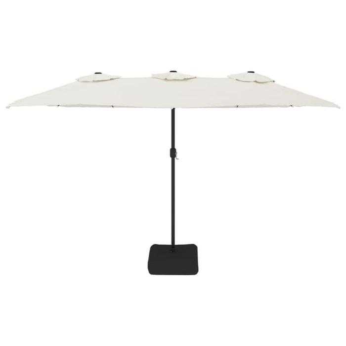 Double-head Parasol With Leds Sand White 449x245 Cm Tlxkpt