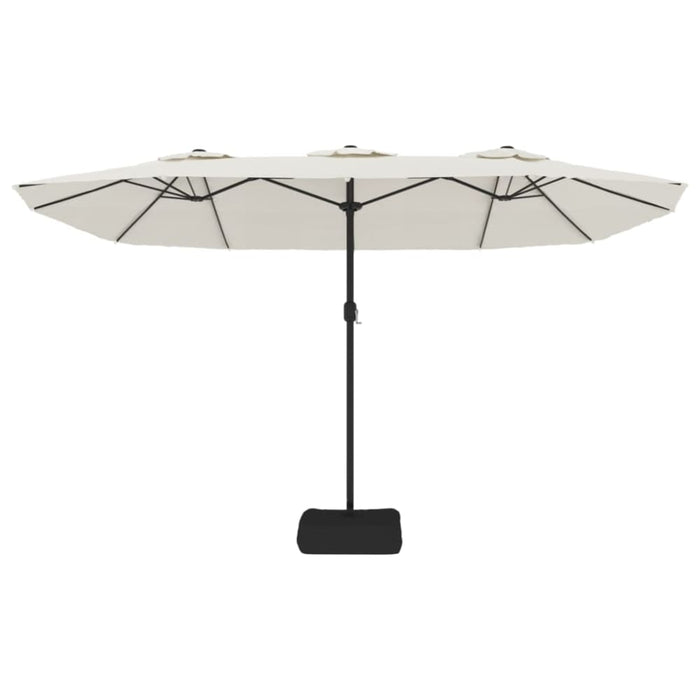 Double-head Parasol With Leds Sand White 449x245 Cm Tlxkpt