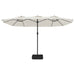 Double-head Parasol With Leds Sand White 449x245 Cm Tlxkpt