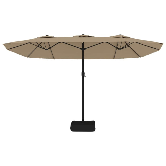 Double-head Parasol With Leds Taupe 449x245 Cm Tlxkpl