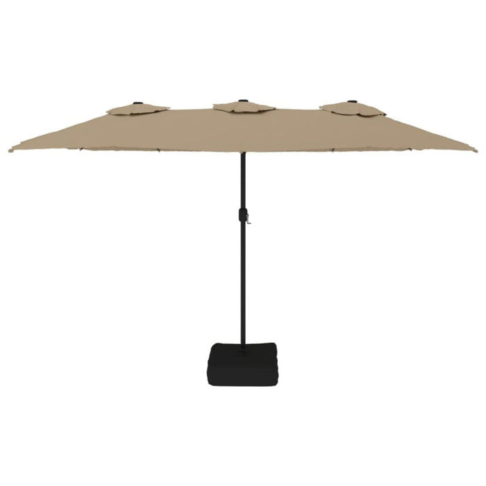 Double-head Parasol With Leds Taupe 449x245 Cm Tlxkpl