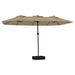 Double-head Parasol With Leds Taupe 449x245 Cm Tlxkpl