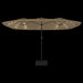 Double-head Parasol With Leds Taupe 449x245 Cm Tlxkpl