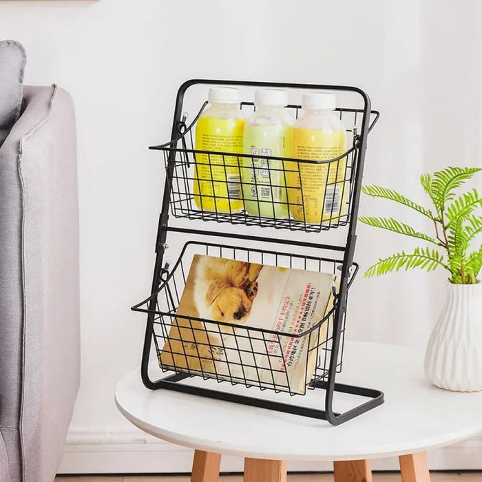 Double Layer Kitchen Organizer Shelf For Seasoning