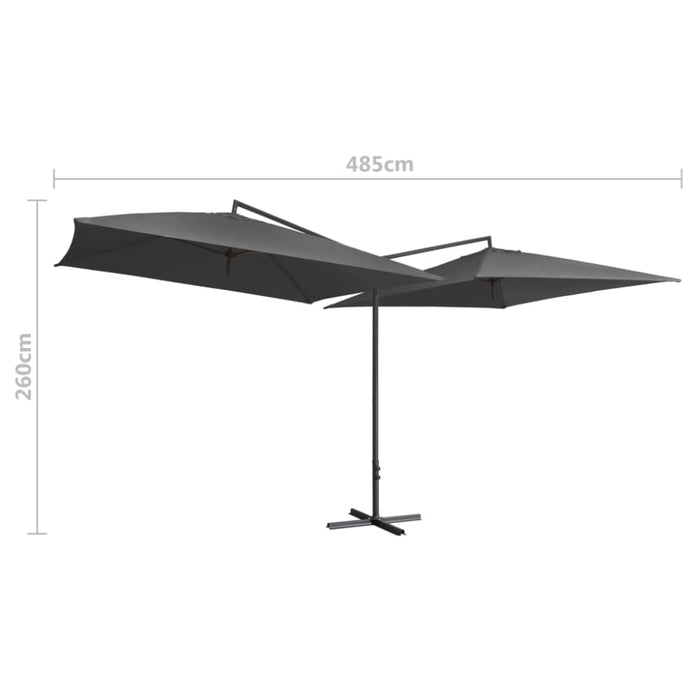 Double Parasol With Steel Pole 250x250 Cm Anthracite Aitxx