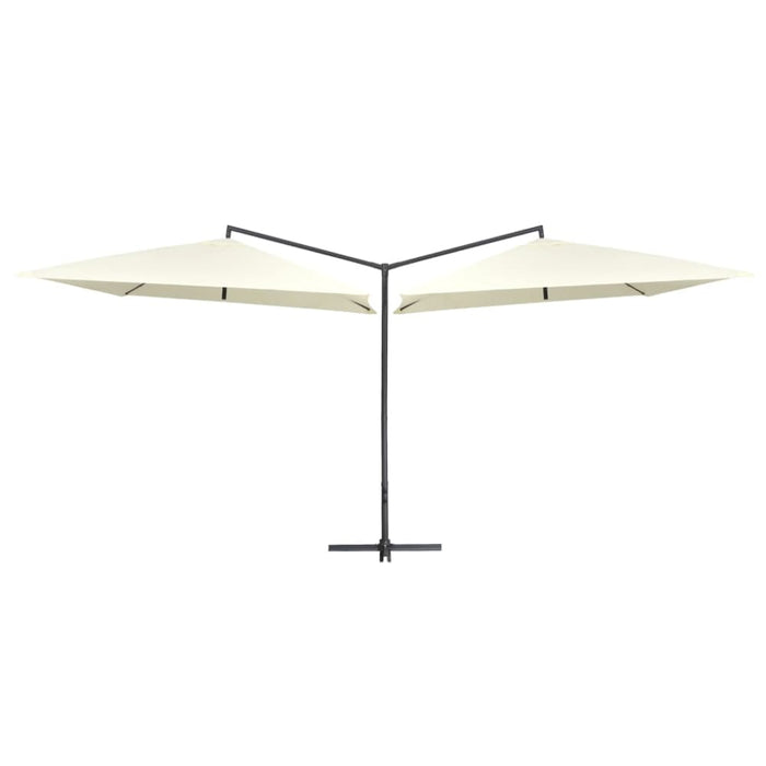 Double Parasol With Steel Pole 250x250 Cm Sand White Aitxo