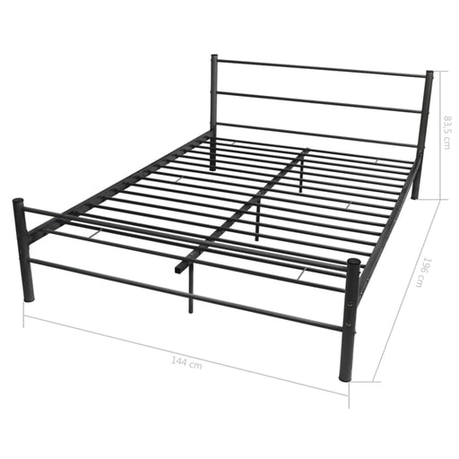 Double Size Bed Frame Black Metal Xaiani