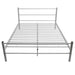 Double Size Bed Frame Grey Metal Xaiant