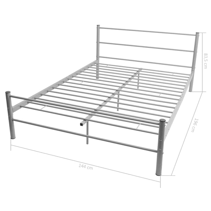 Double Size Bed Frame Grey Metal Xaiant