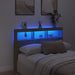 Double Size Headboard Cabinet With Led Sonoma Oak