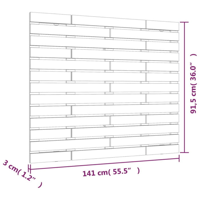 Double Size Wall Headboard 141x3x91.5 Cm Solid Wood Pine