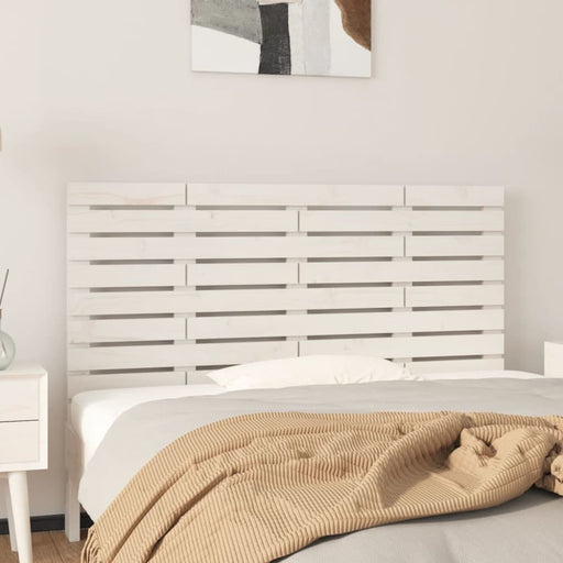 Double Size Wall Headboard White 141x3x63 Cm Solid Wood