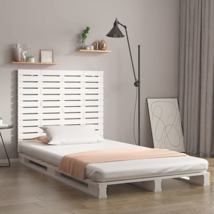 Double Size Wall Headboard White 141x3x91.5 Cm Solid Wood