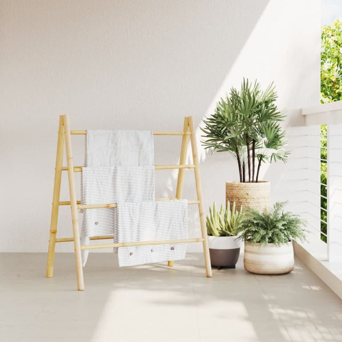 Double Towel Ladder With 4 Rungs 90x50x100 Cm Bamboo Tlnbtl