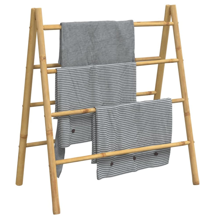 Double Towel Ladder With 4 Rungs 90x50x100 Cm Bamboo Tlnbtl