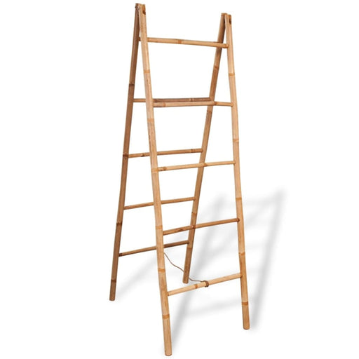 Double Towel Ladder With 5 Rungs Bamboo 50x160 Cm Xatioa