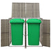 Double Wheelie Bin Shed Grey 140x80x117 Cm Poly Rattan