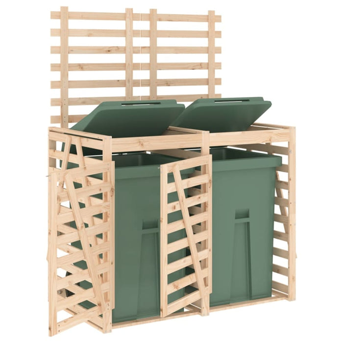 Double Wheelie Bin Storage Solid Wood Pine Topilnp