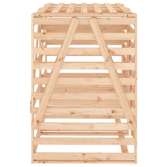 Double Wheelie Bin Storage Solid Wood Pine Topilnp