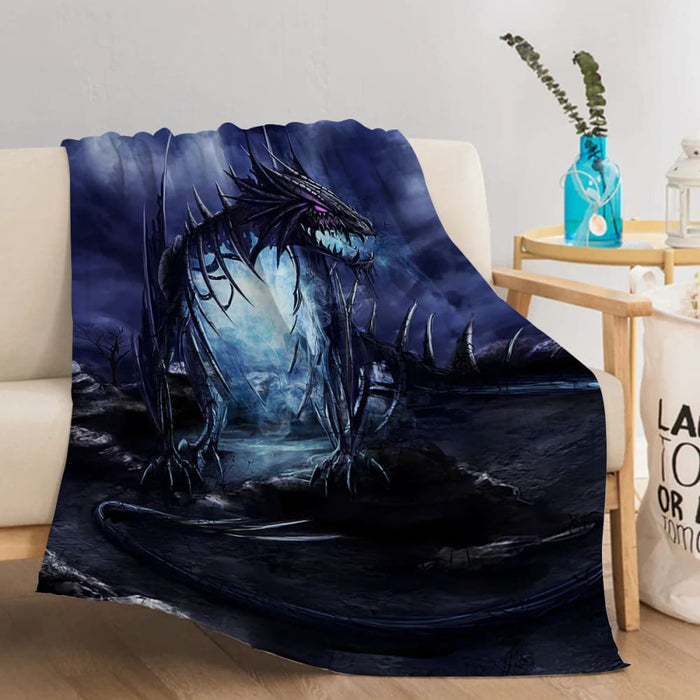 Dragon Flannel Fleece Throw Blanket For Boys And Men