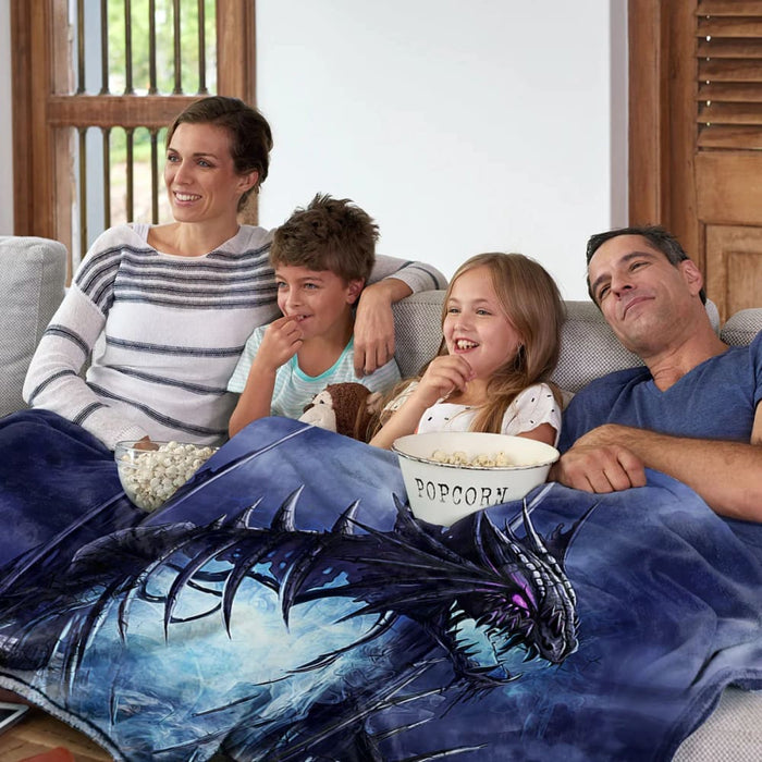 Dragon Flannel Fleece Throw Blanket For Boys And Men