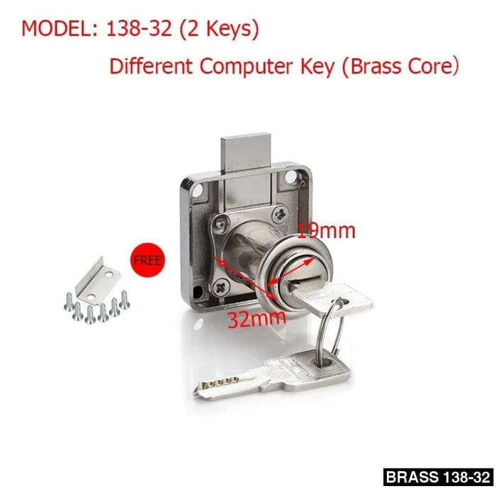 Drawer Lock Wardrobe Cam Locks With 2 Keys