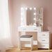 Dressing Table Led 10 Bulbs Makeup Mirror Stool Set Vanity