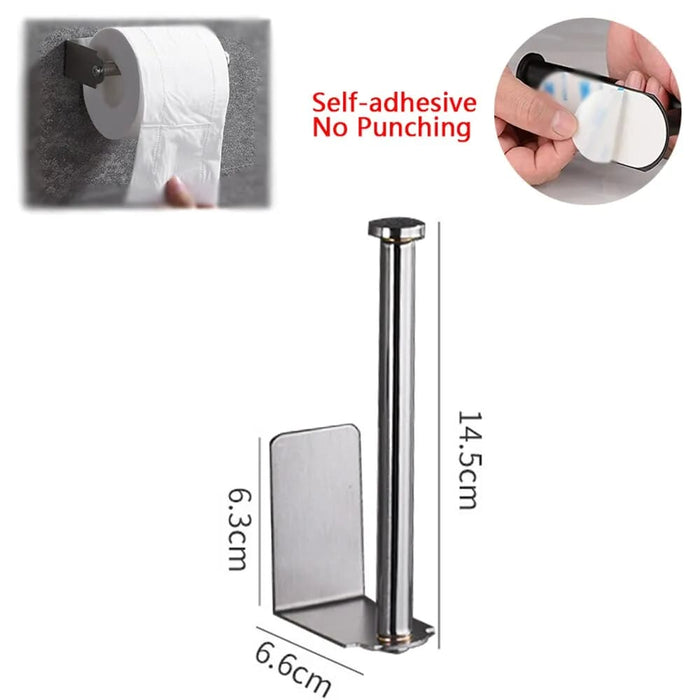 No Drill Toilet Paper Holder Stainless Steel Bathroom Roll