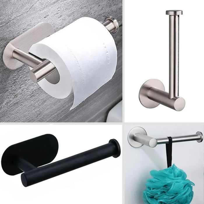 No Drill Toilet Paper Holder Stainless Steel Bathroom Roll